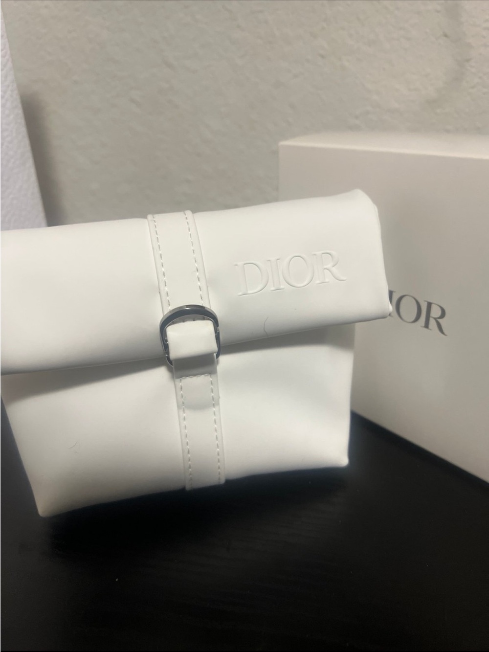 Dior White Cosmetic Pouch